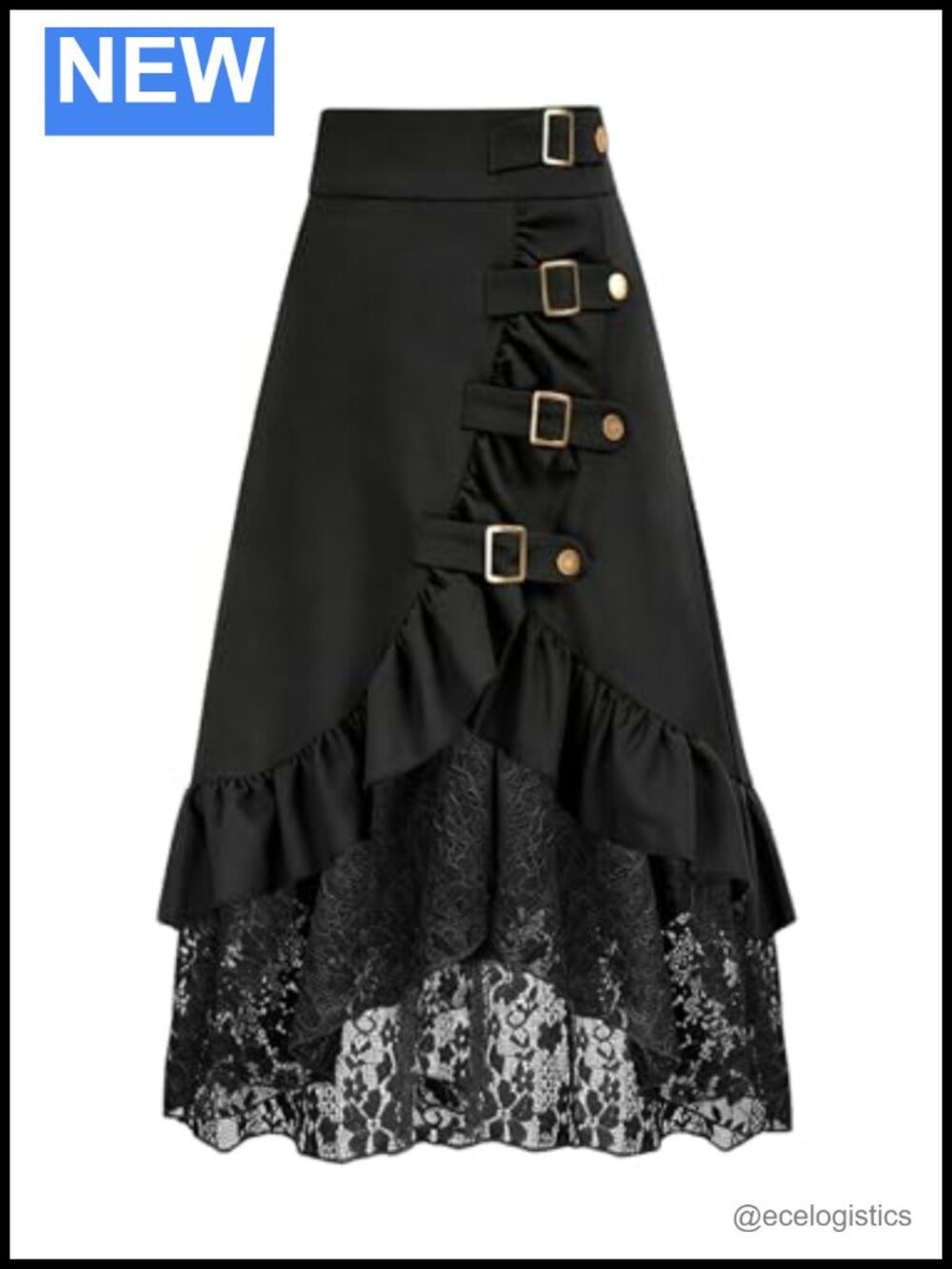 Women's Gothic Maxi Skirt Steampunk Lace Long Pirate Renaissance Costume